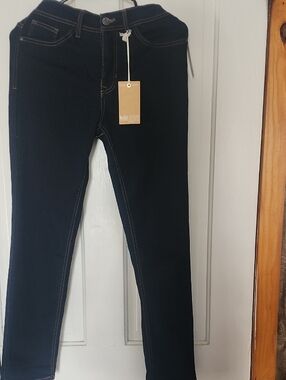 Angels Women's Skinny Jeans in Dark Blue with Contrast Stitching